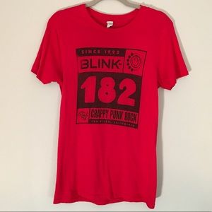 Red blink-182 t-shirt